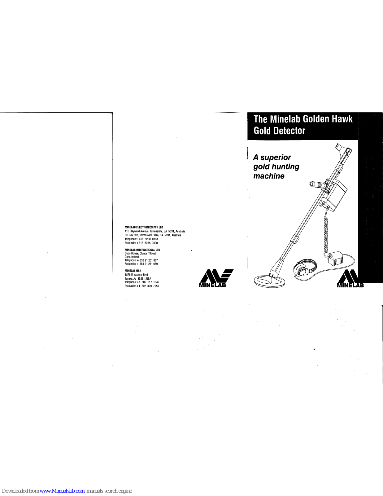 Minelab Golden Hawk User Manual