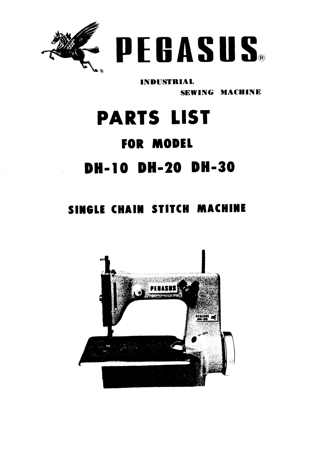 PEGASUS DH-10, DH-20, DH-30 Parts List