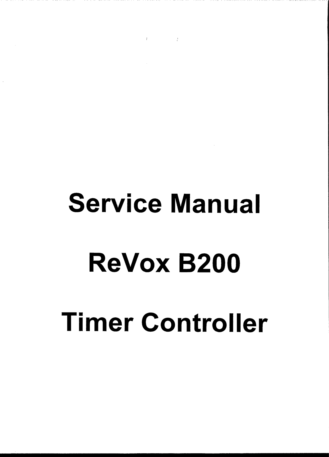 Revox B-200 Service manual