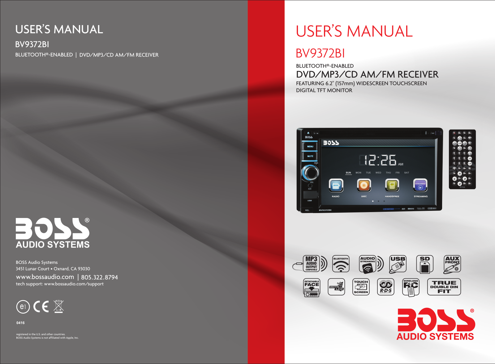 Boss Audio BV9372BI User Manual