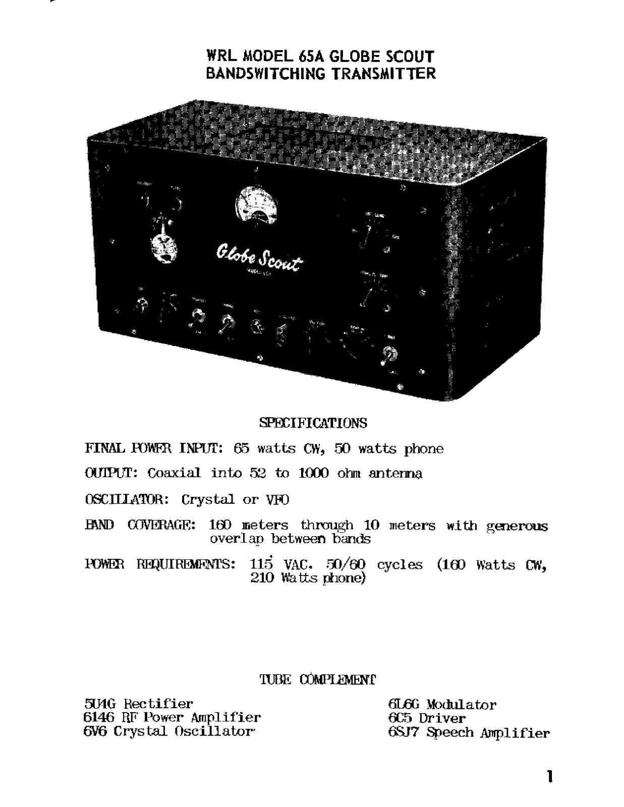 WRL SCOUT 65a User Manual