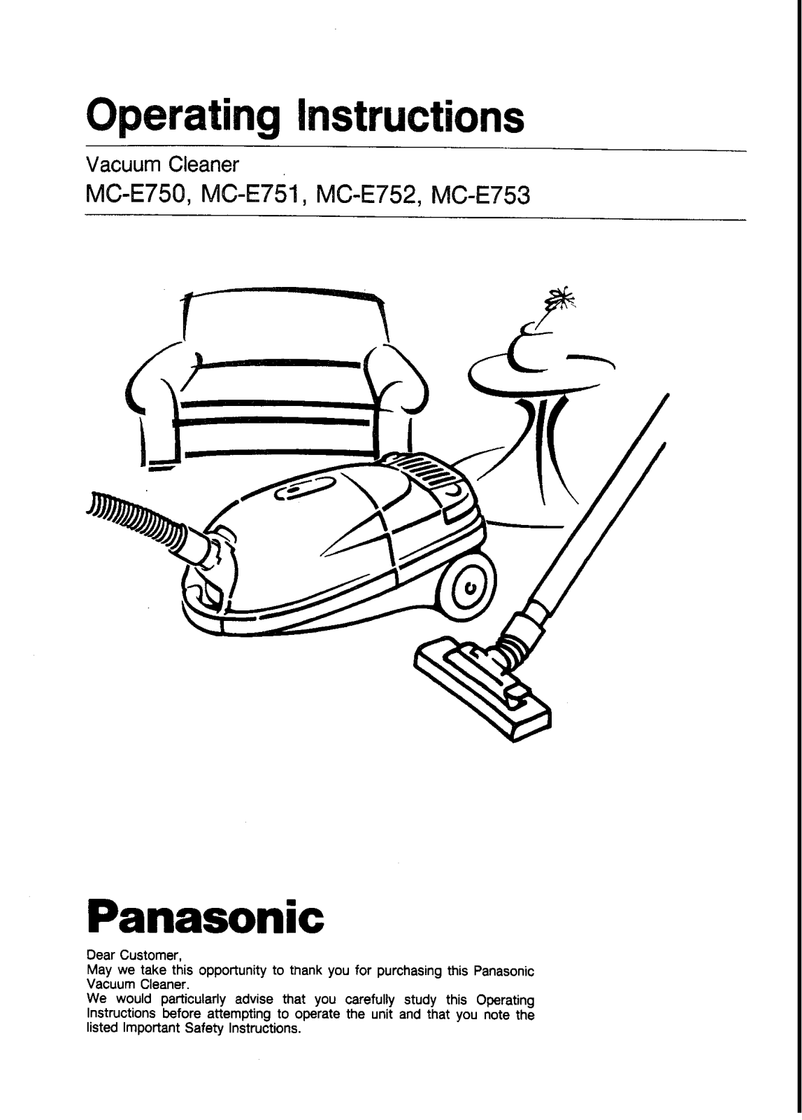 Panasonic MC-E753 Operating Instruction