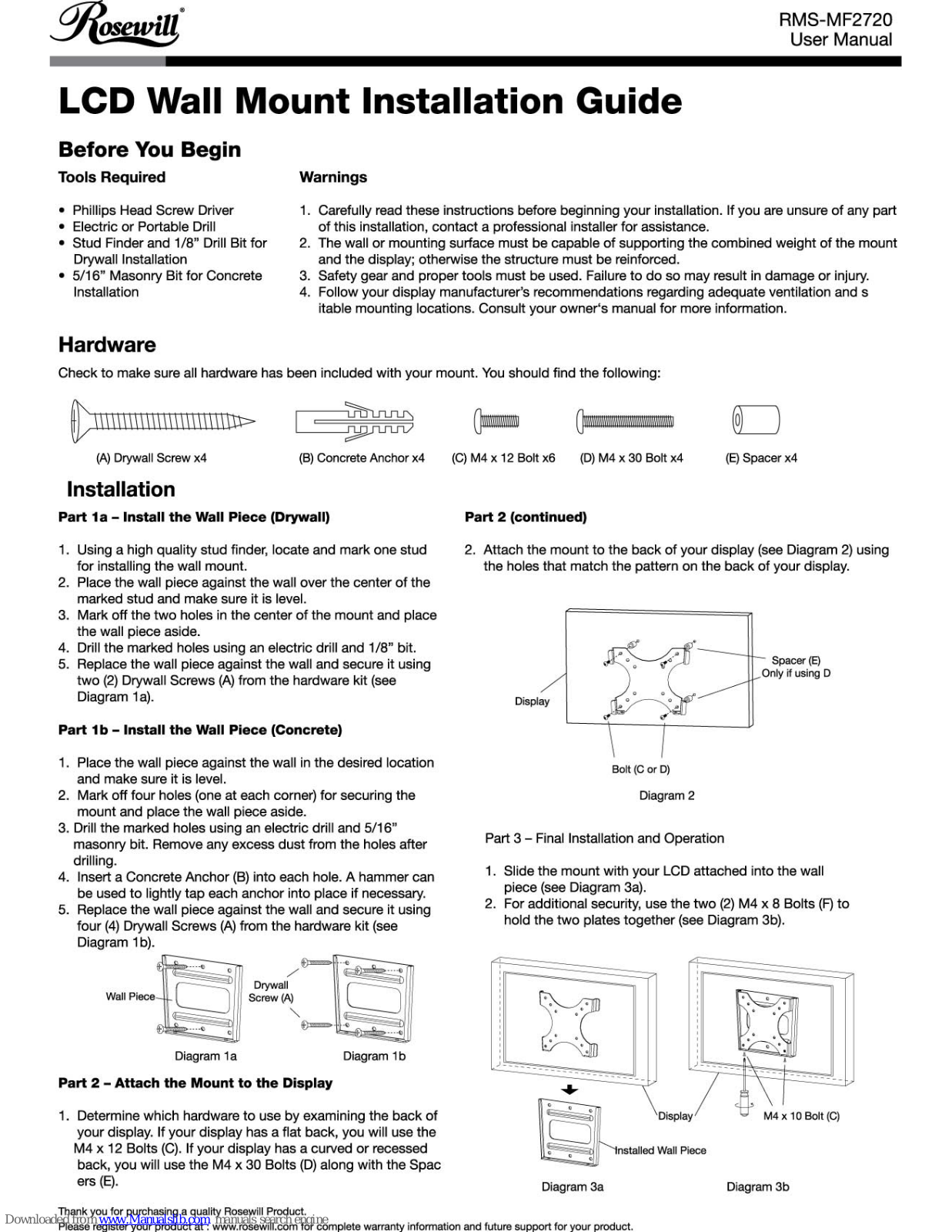 Rosewill RMS-MF2720 User Manual