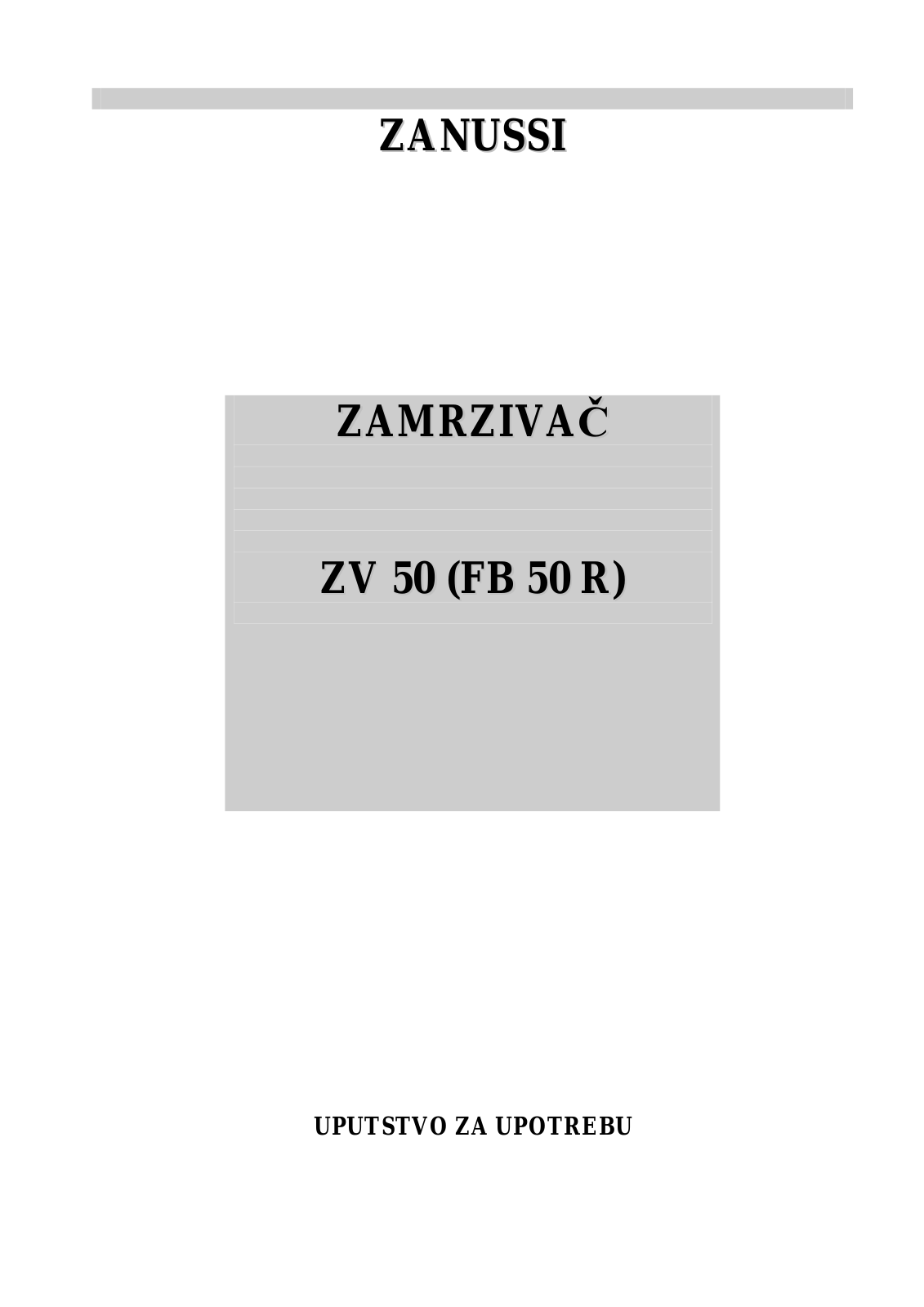 Zanussi ZV50 User Manual