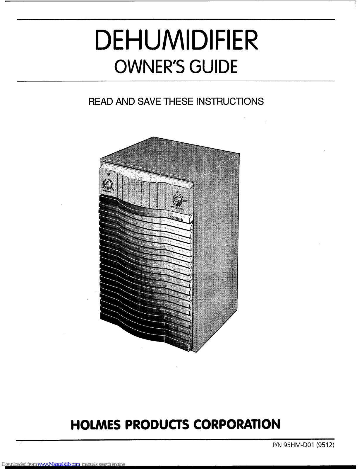 Holmes Dehumidifier Owner's Manual