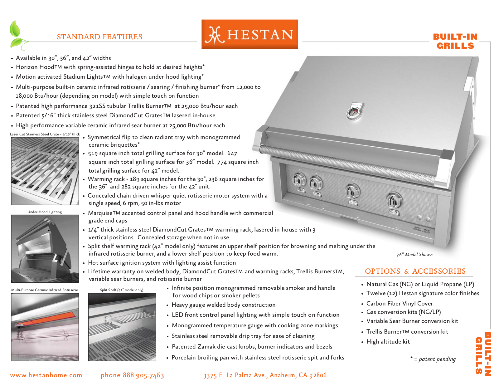 Hestan GSBR30-NG Specification Sheet