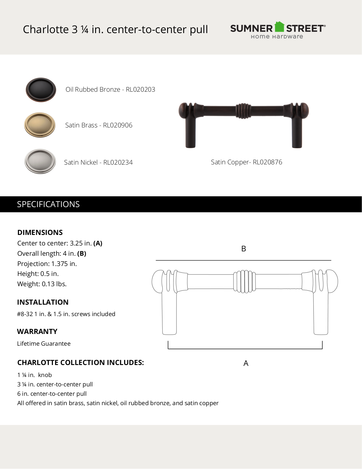 Sumner Street Home Hardware CTHD1025 Specifications - ManualMachine.com