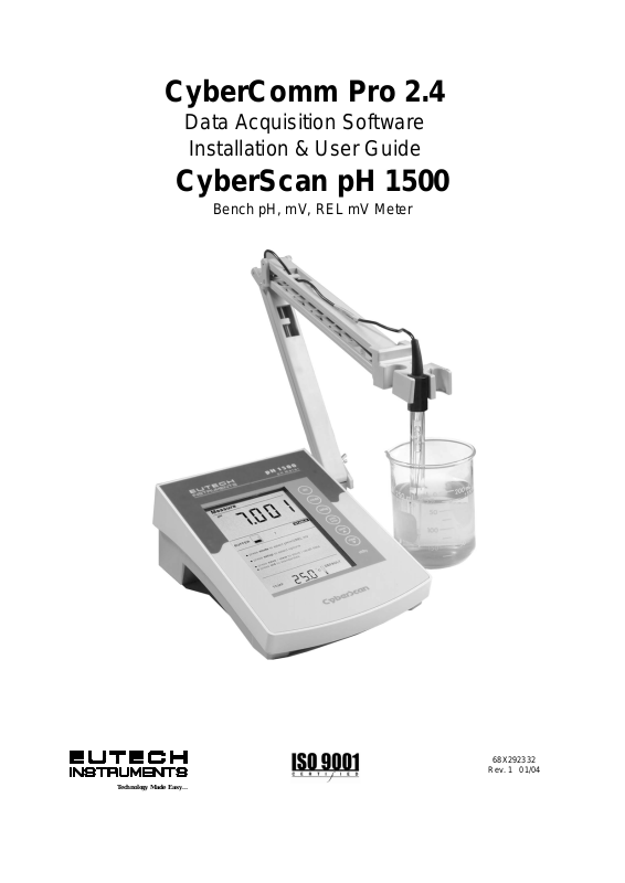 Eutech Instruments Cyberscan Ph User Manual