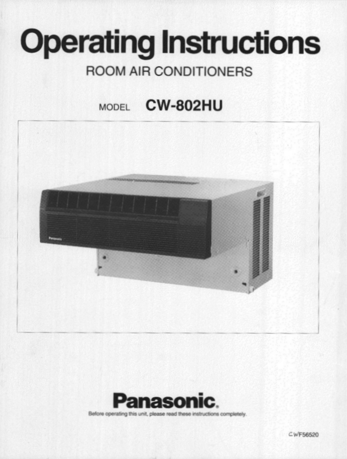 Panasonic CW-802HU User Manual