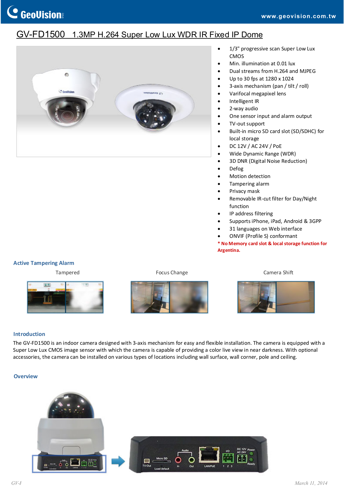 GeoVision FD1500 User Manual