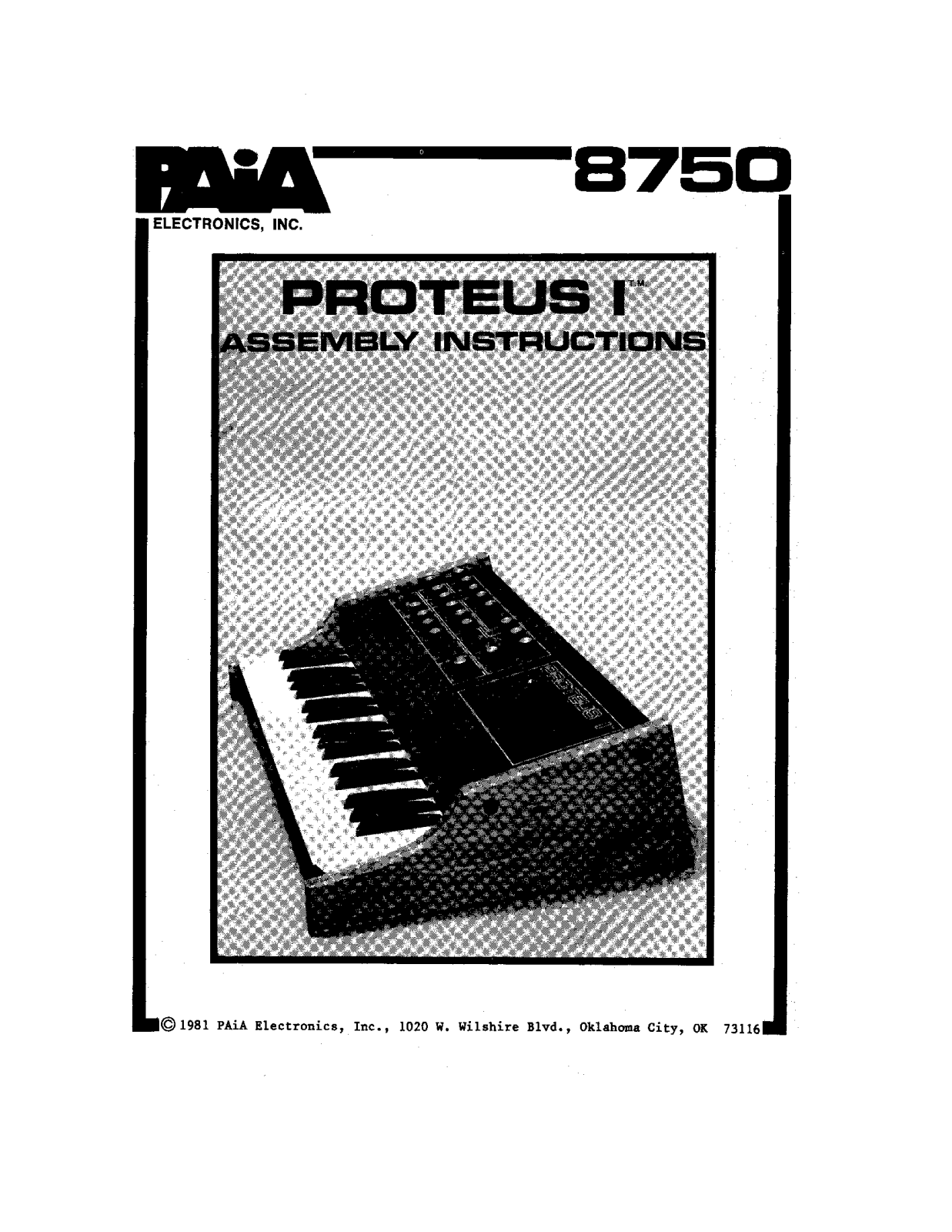 PAiA Electronics 8750 Instruction Manual