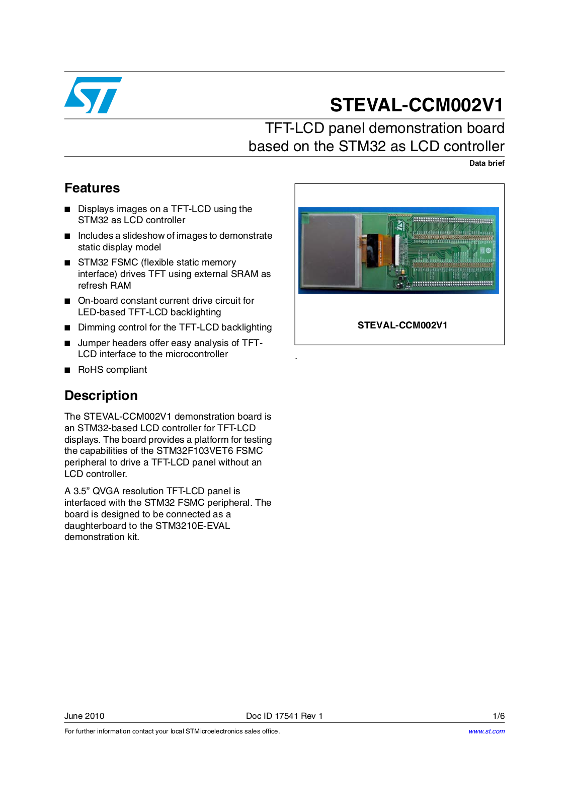 ST CCM002V1 User Manual