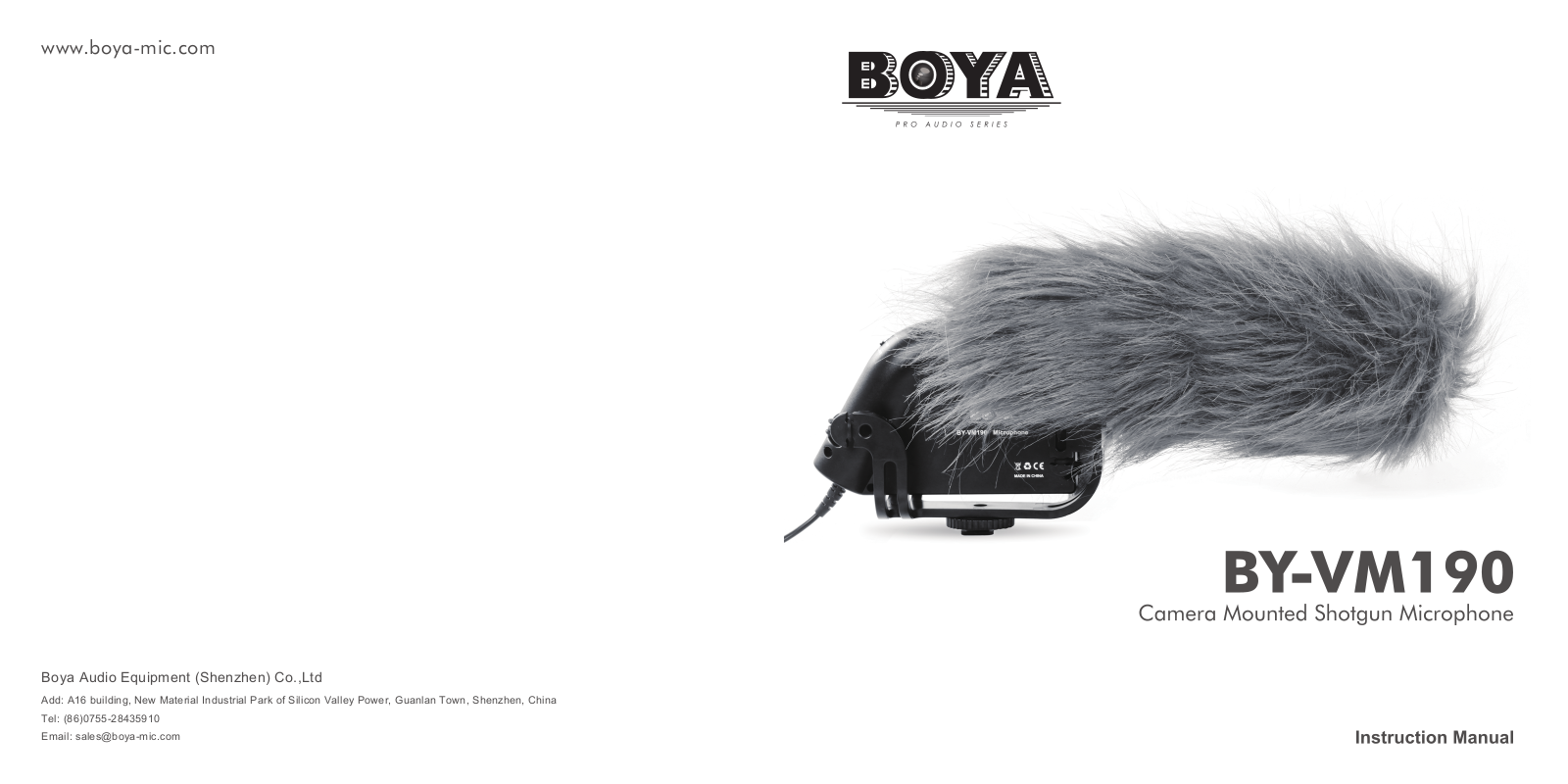 Boya BY-VM190 User Manual - ManualMachine.com