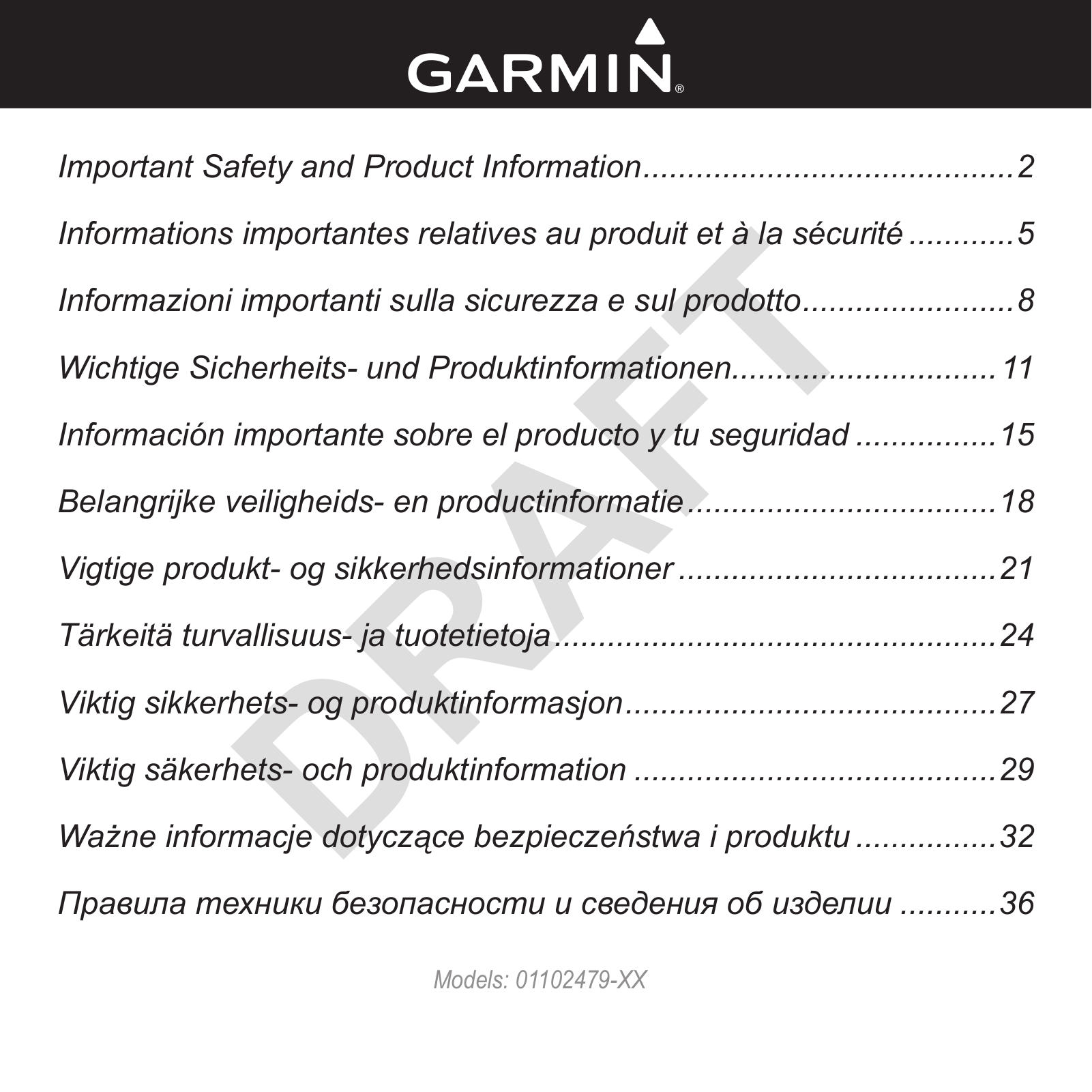 Garmin 0247901, 0247908 Regulatory Notices