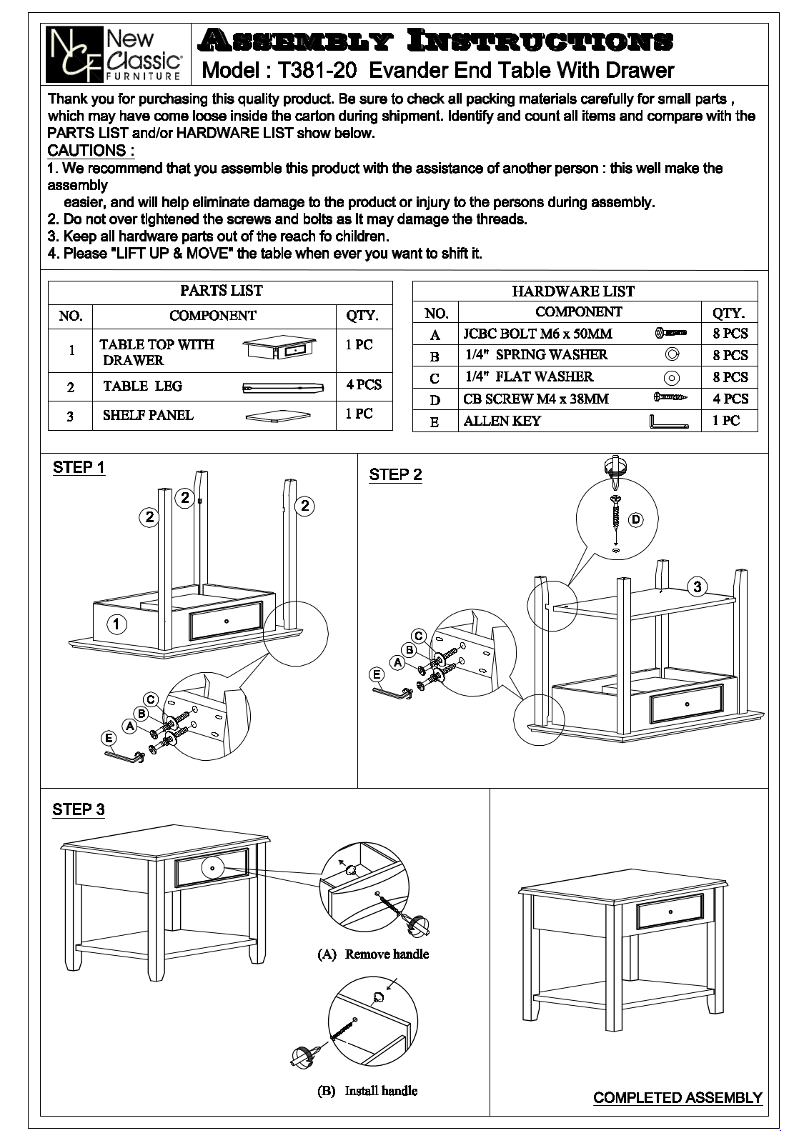 New Classic NWCS4039 w - ManualMachine.com