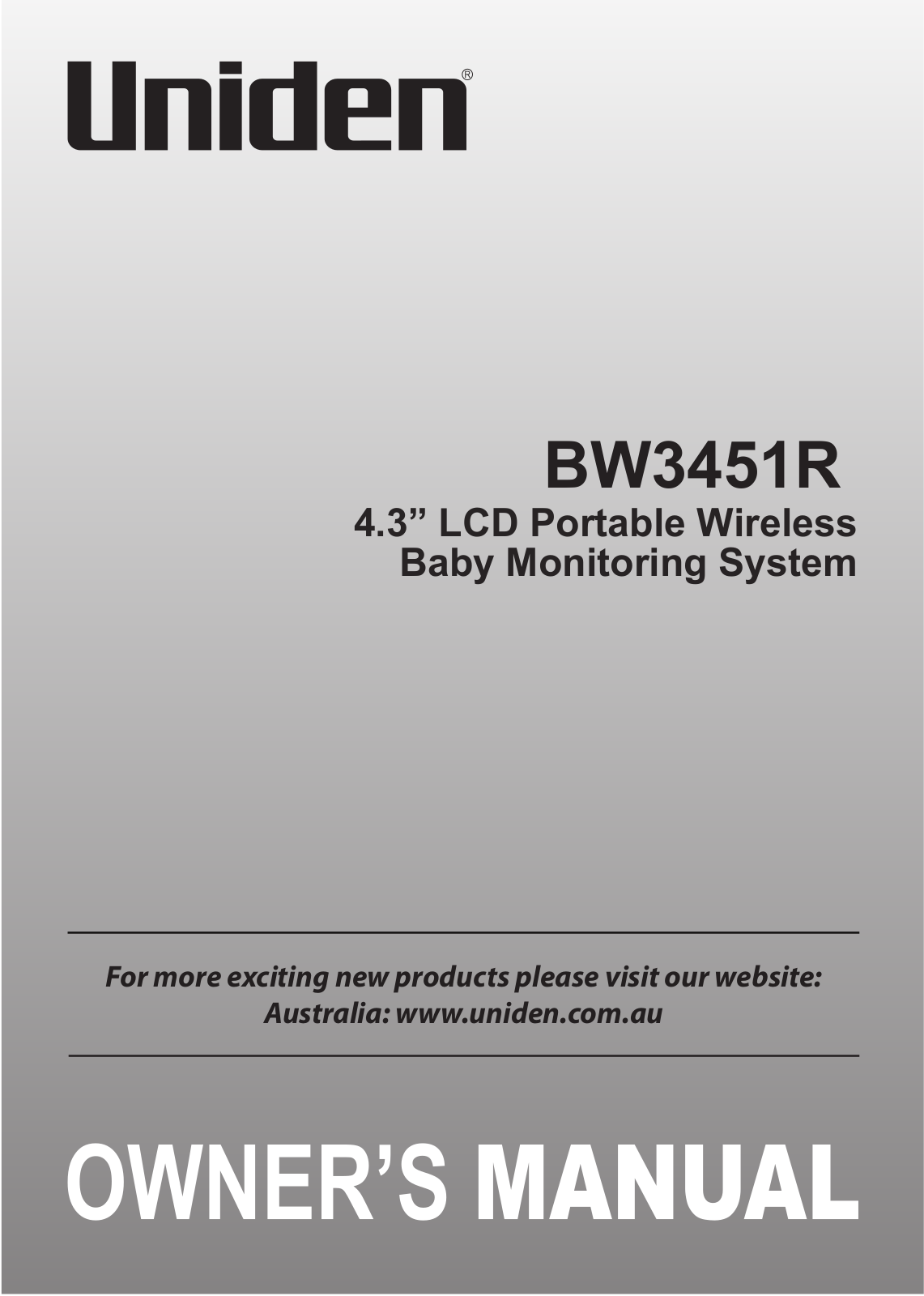 Uniden BW3451R Owner's Manual