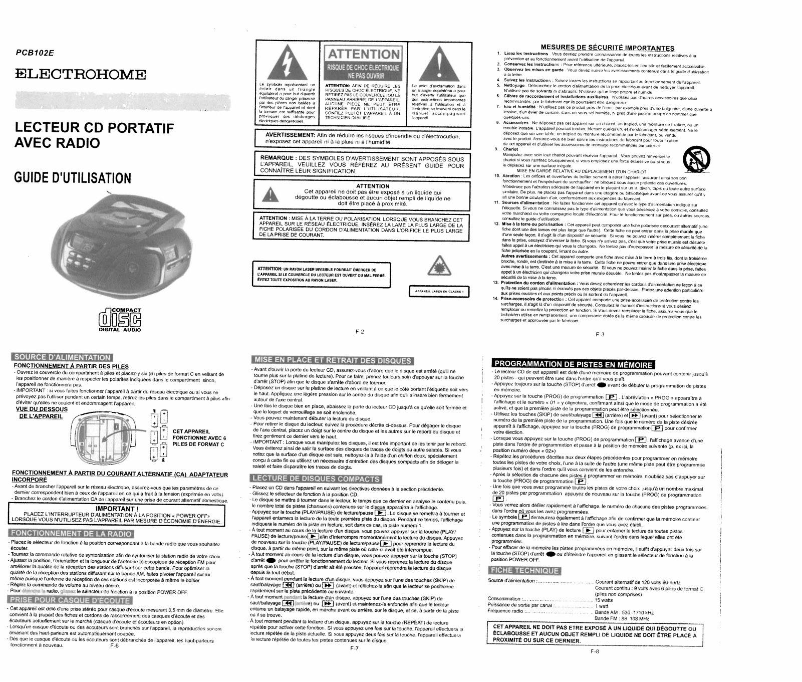 Electrohome PCB102E User Manual