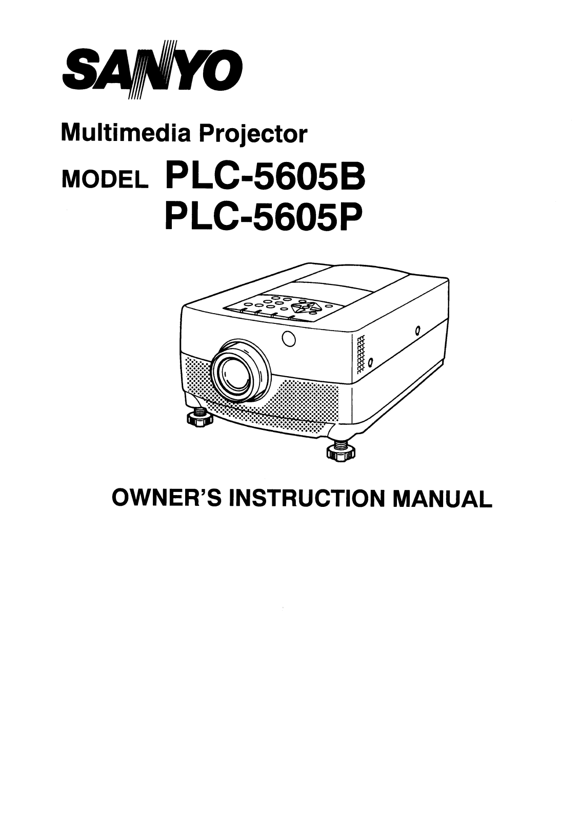 Sanyo PLC-5605B, PLC-5605P Instruction Manual