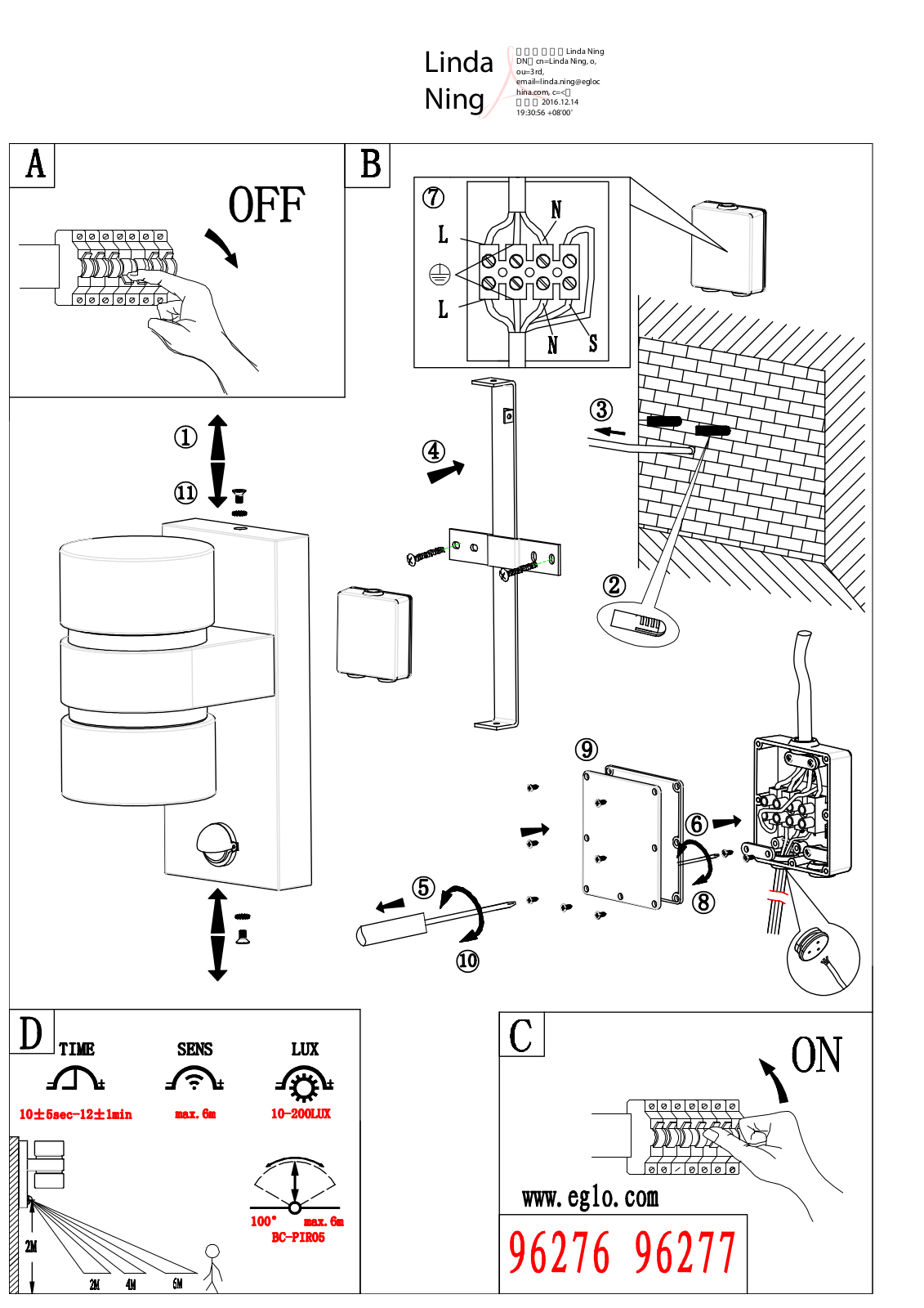 Eglo 96276 operation manual