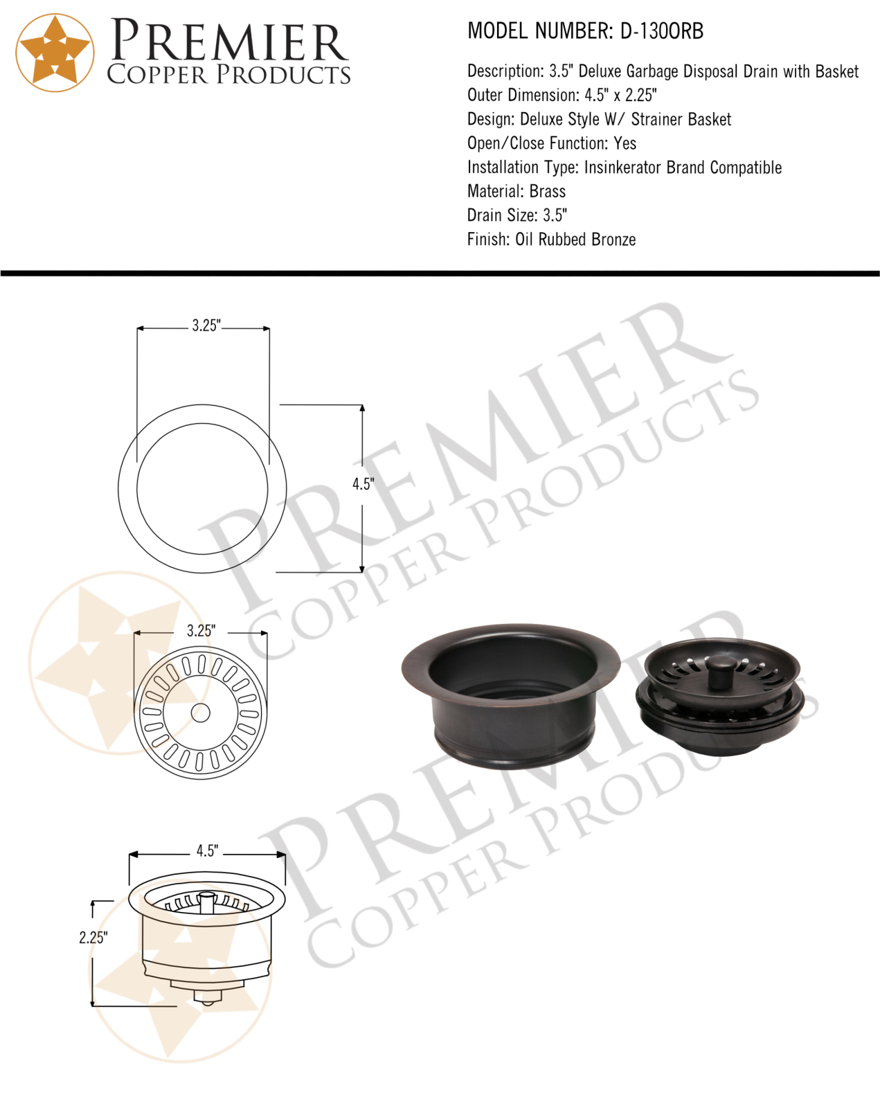 Premier Copper Products IER1072 Specifications - ManualMachine.com