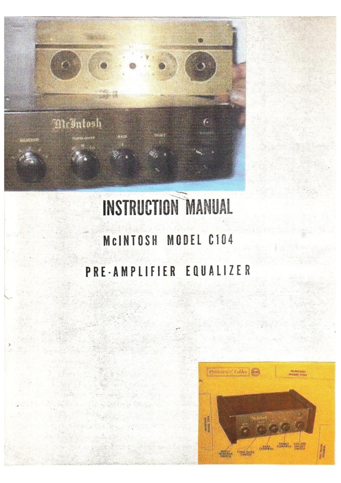 McIntosh C-104 Owners manual