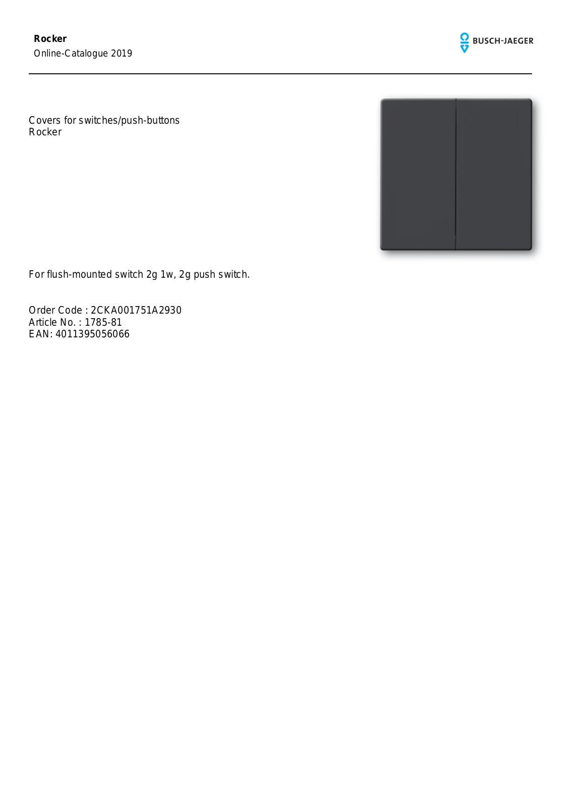 Busch-Jaeger 1785-81 User Manual - ManualMachine.com