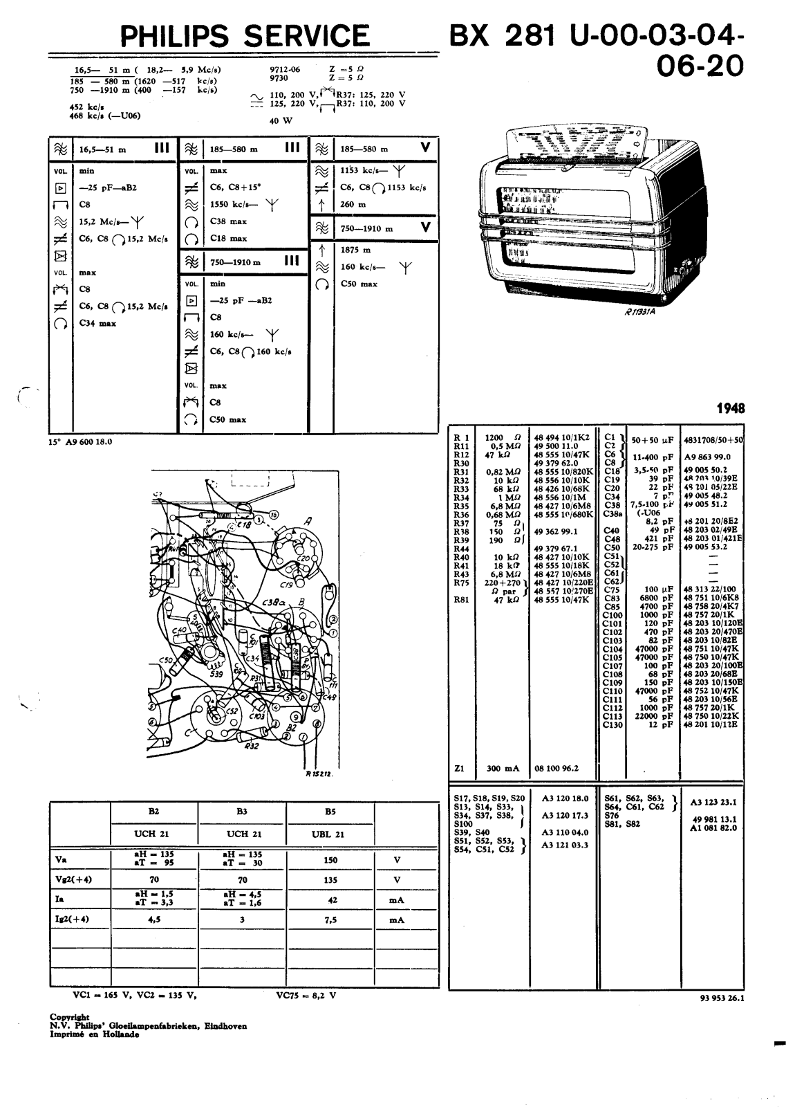 Philips BX-281-U Service Manual