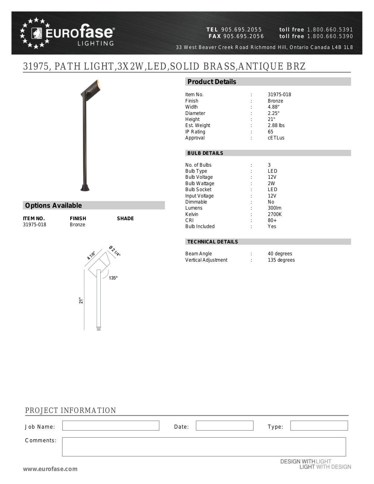 Eurofase XEO4283 Specifications - ManualMachine.com