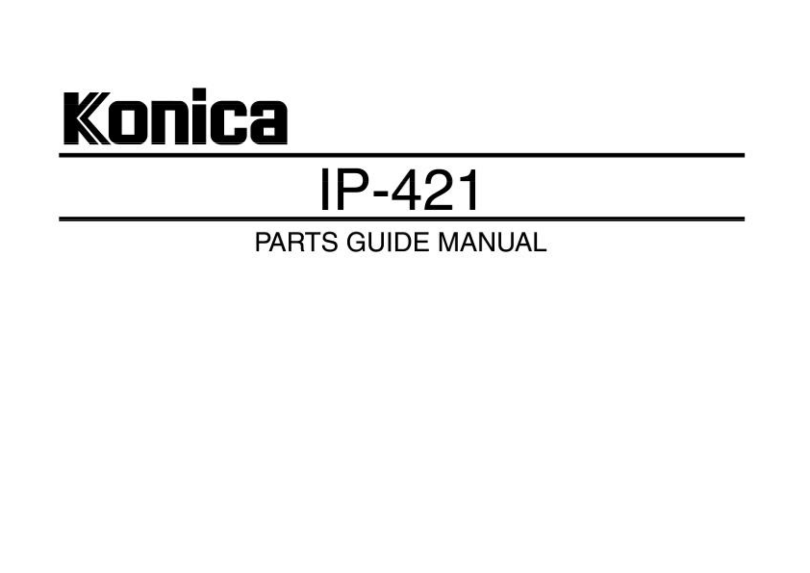 Konica IP421 part catalog