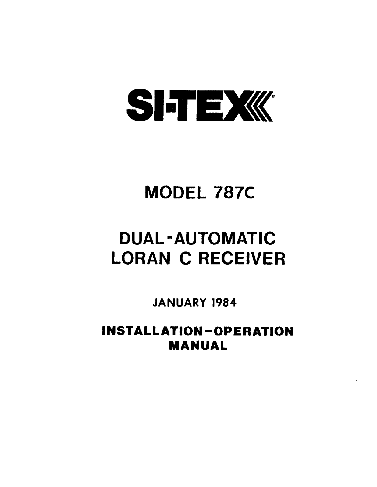 Si-tex 787C Installation and Operation Manual