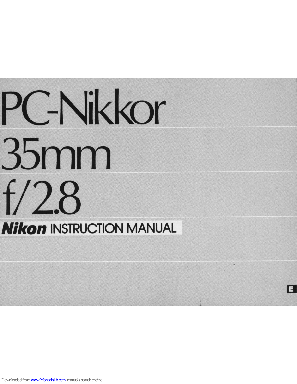 Nikon PC Nikkor 35mm f/2.8 Instruction Manual - ManualMachine.com