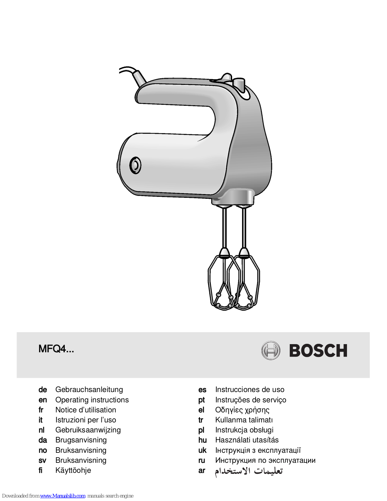 Bosch MFQ4020, MFQ4030, MFQ40304, MFQ4040, MFQ4070 Operating Instructions Manual