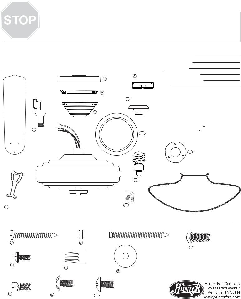 Hunter 23697 Parts Guide