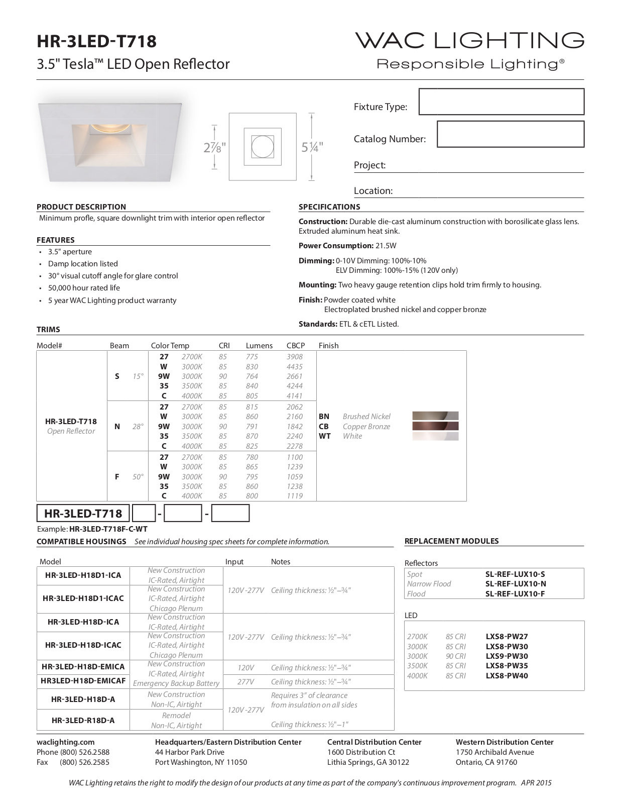 WAC Lighting WAC7688 Specifications - ManualMachine.com