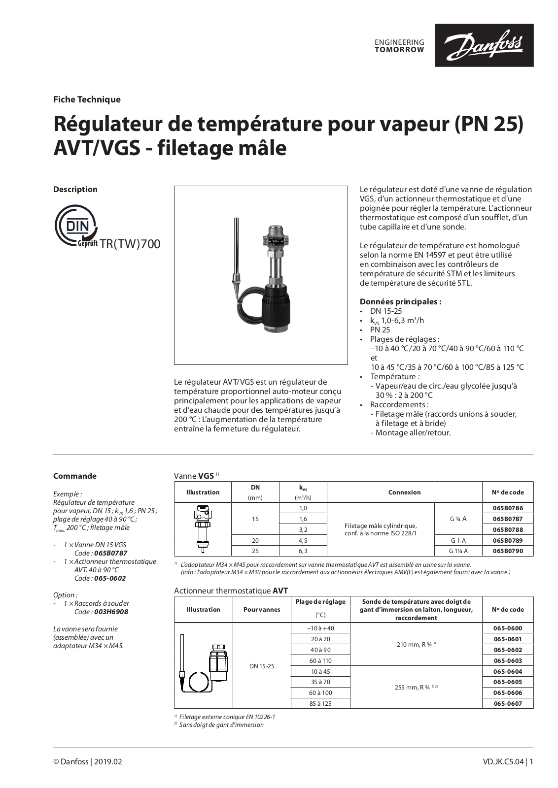 Danfoss AVT/VGS Data sheet