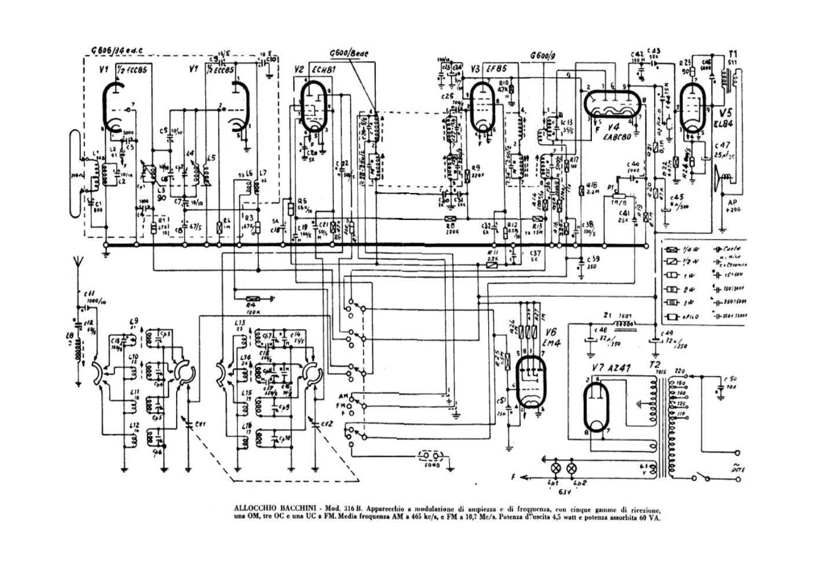 Allocchio Bacchini 316b schematic