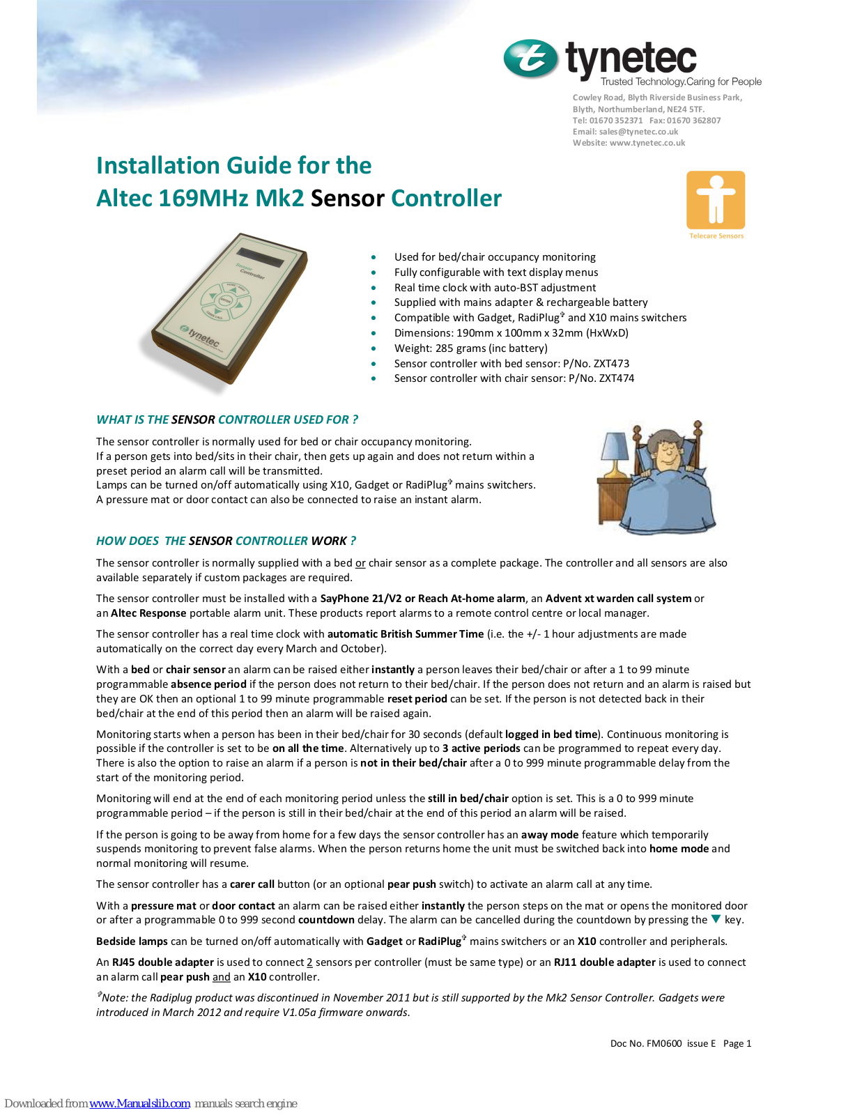 Tynetec Altec 169MHz Installation Manual