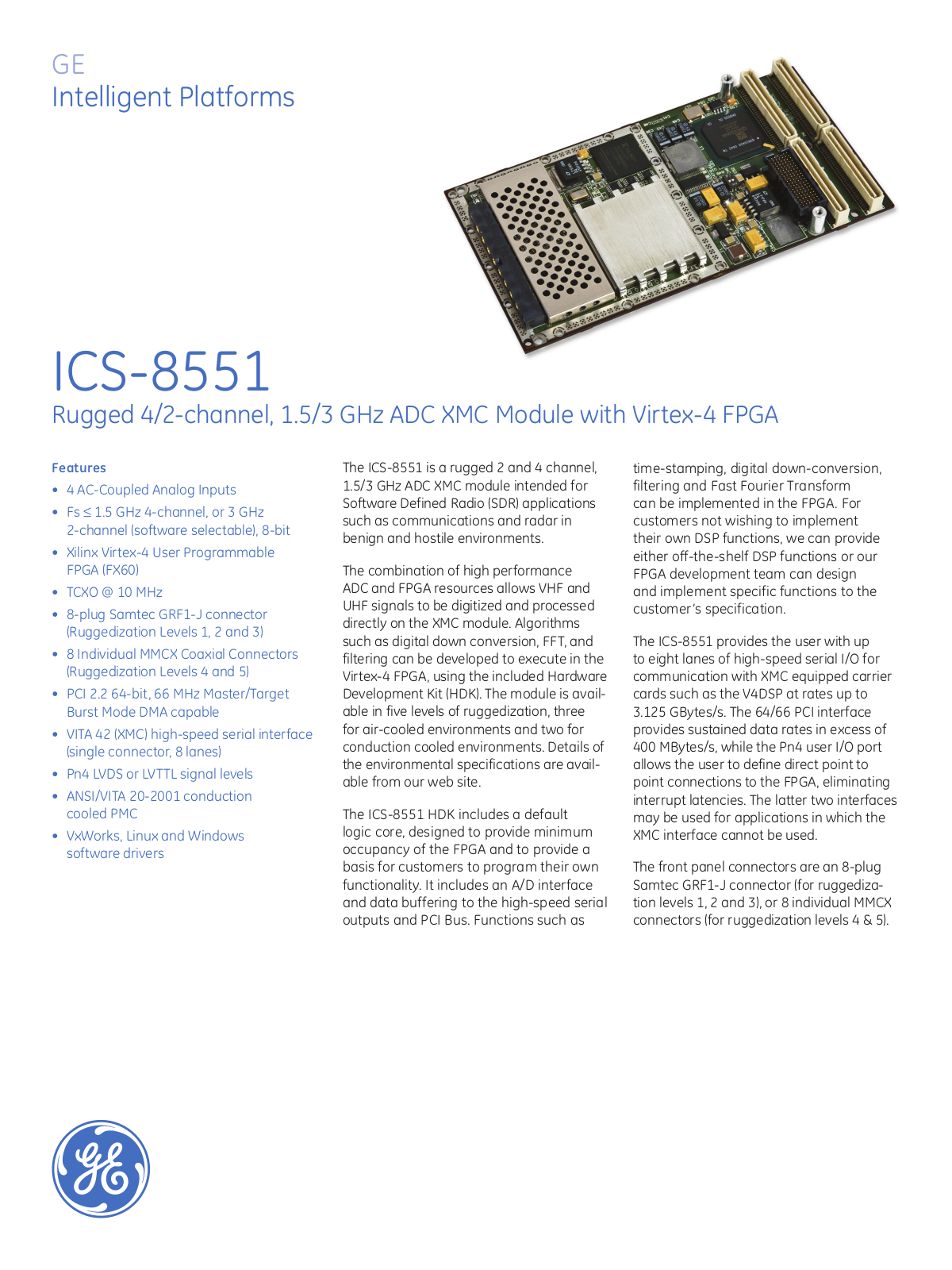 GE ICS-8551 Data Sheet