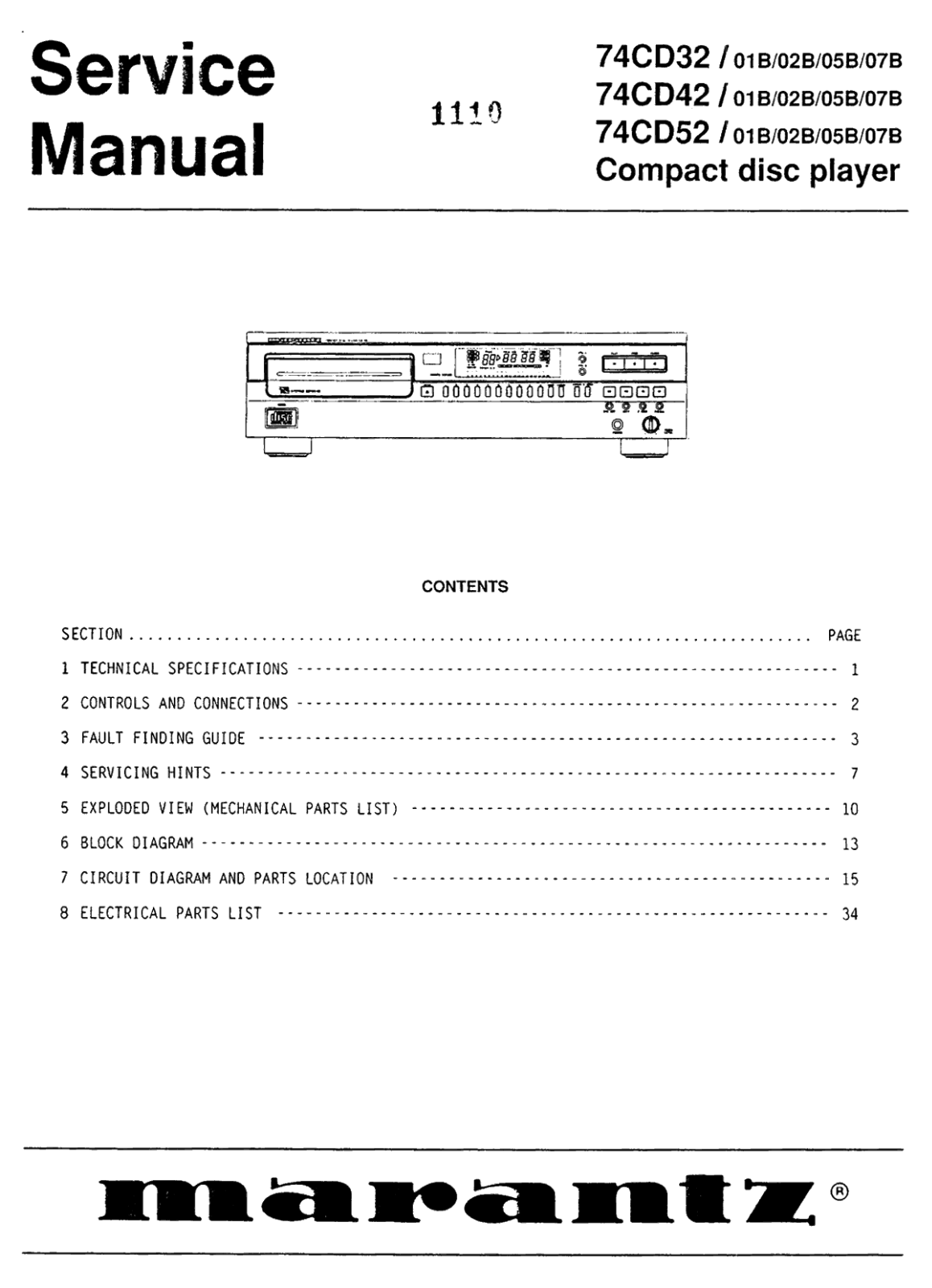 Marantz cd32, cd42, cd52 schematic