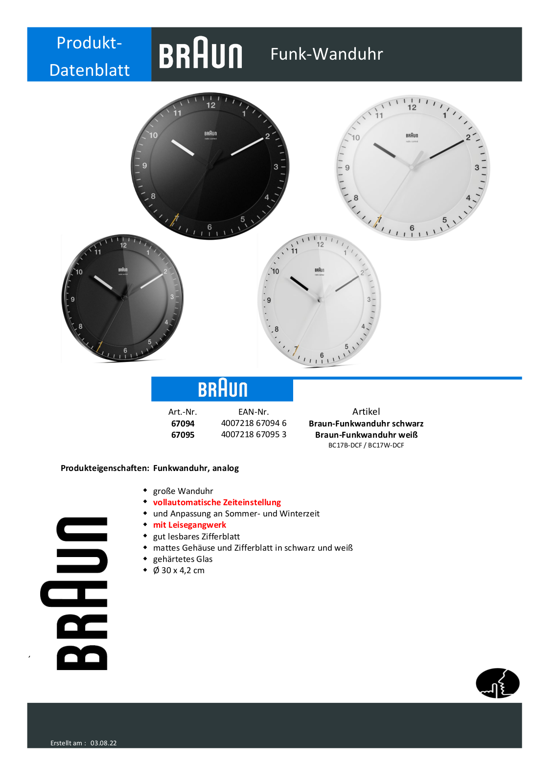 BRAUN BRAUN BC17B-DCF Datasheet - ManualMachine.com