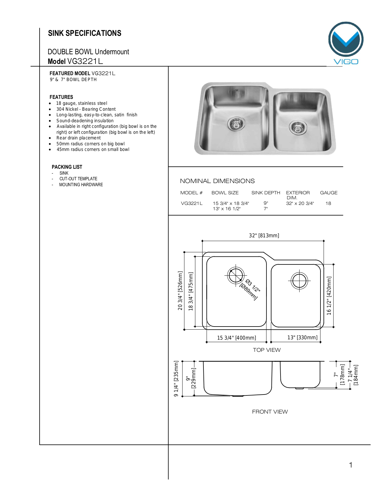 Vigo VG3221L User Manual