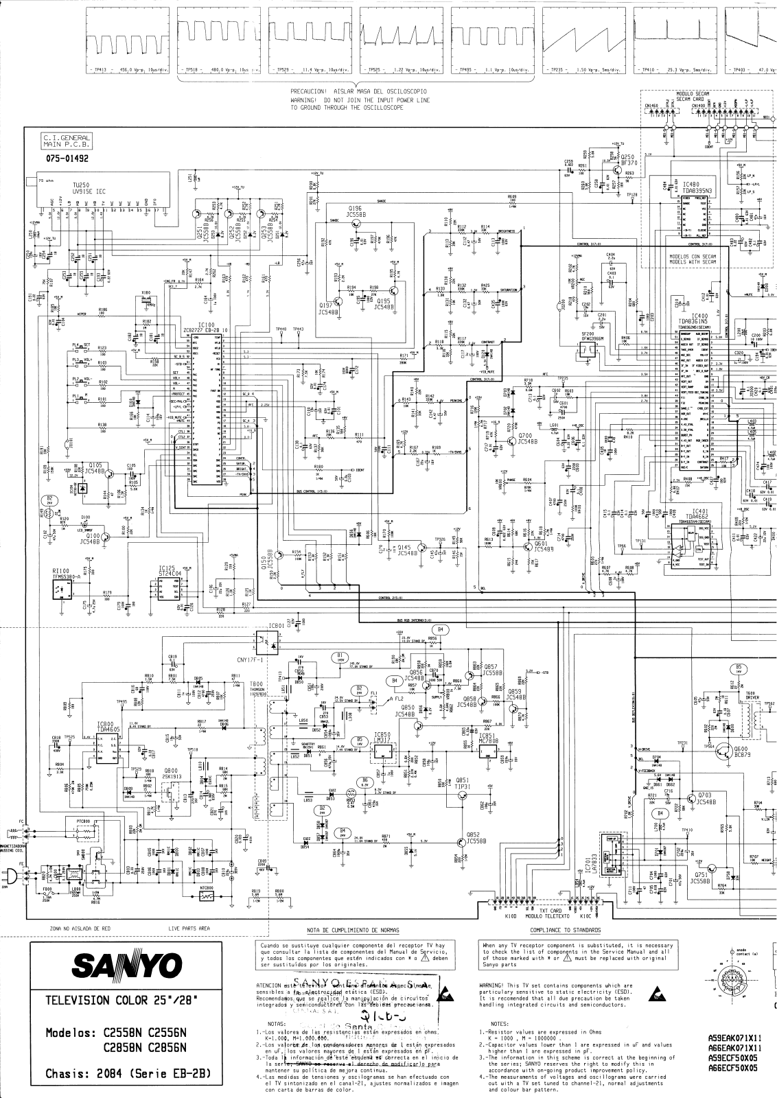 SANYO C2558N, C2858N, C2556N, C2856N Schematic