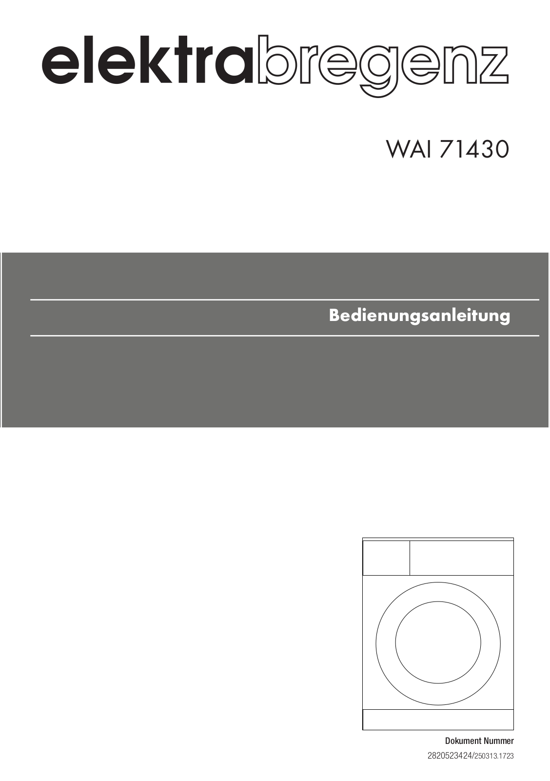 Elektra Bregenz WAI 71430 User Manual