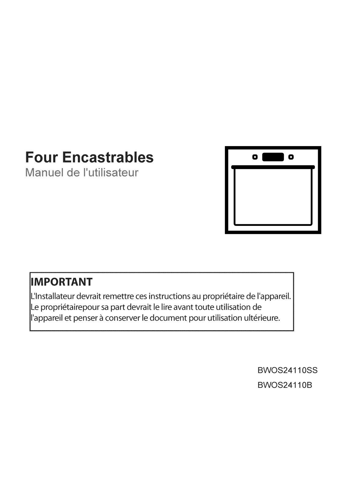 Blomberg BWOS24110B User Manual