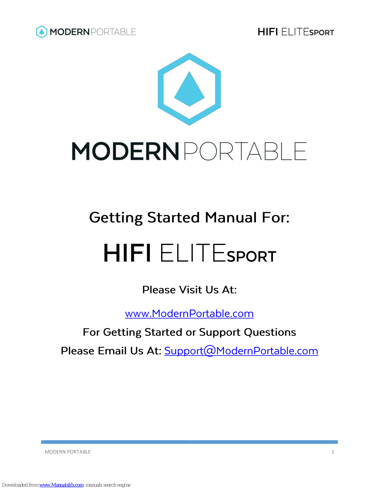 Modern Portable HIFI ELITE Sport, HIFI ELITE Super66 User Manual