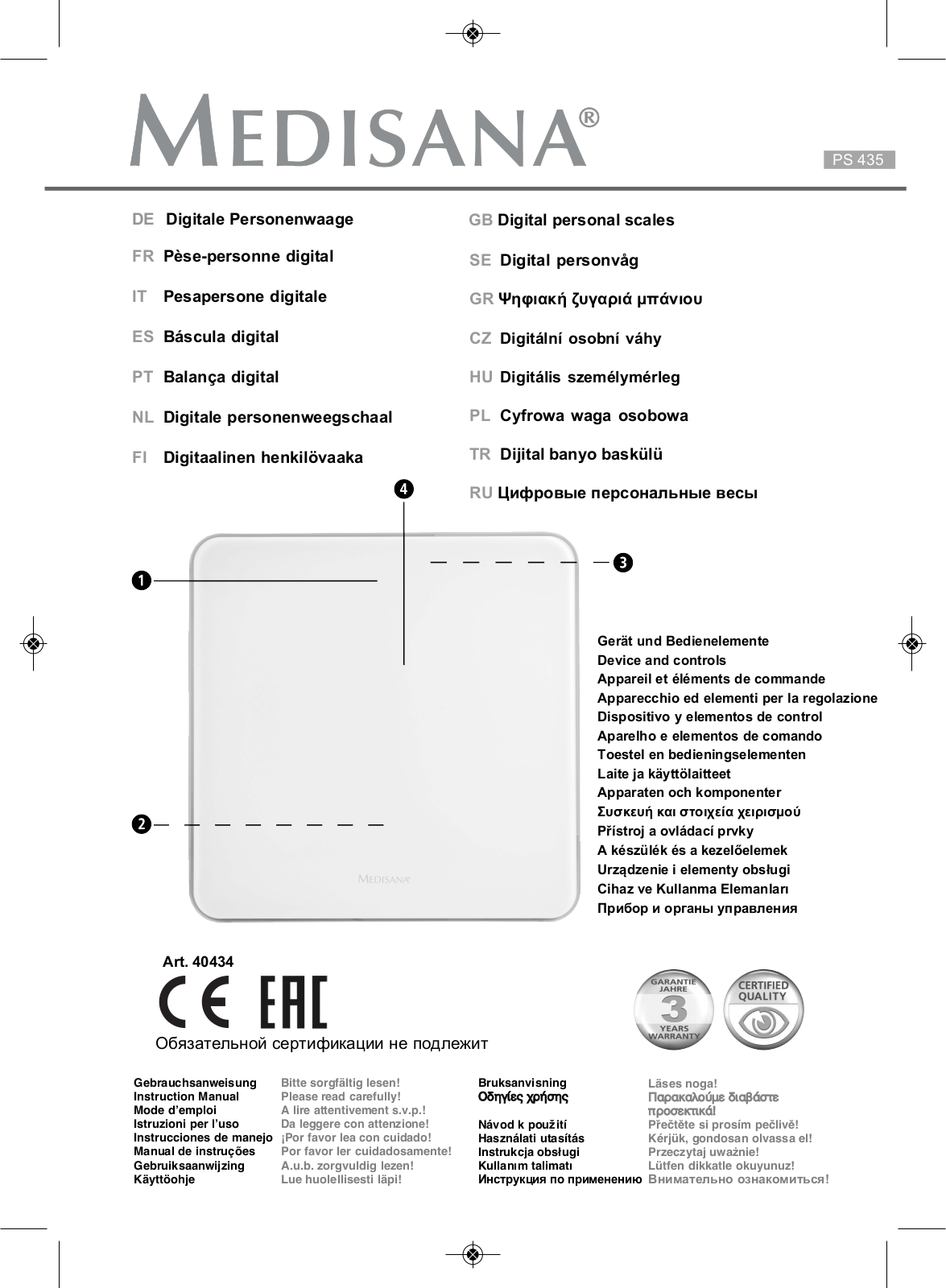 MEDISANA PS 437, PS 439, PS 436 User Manual