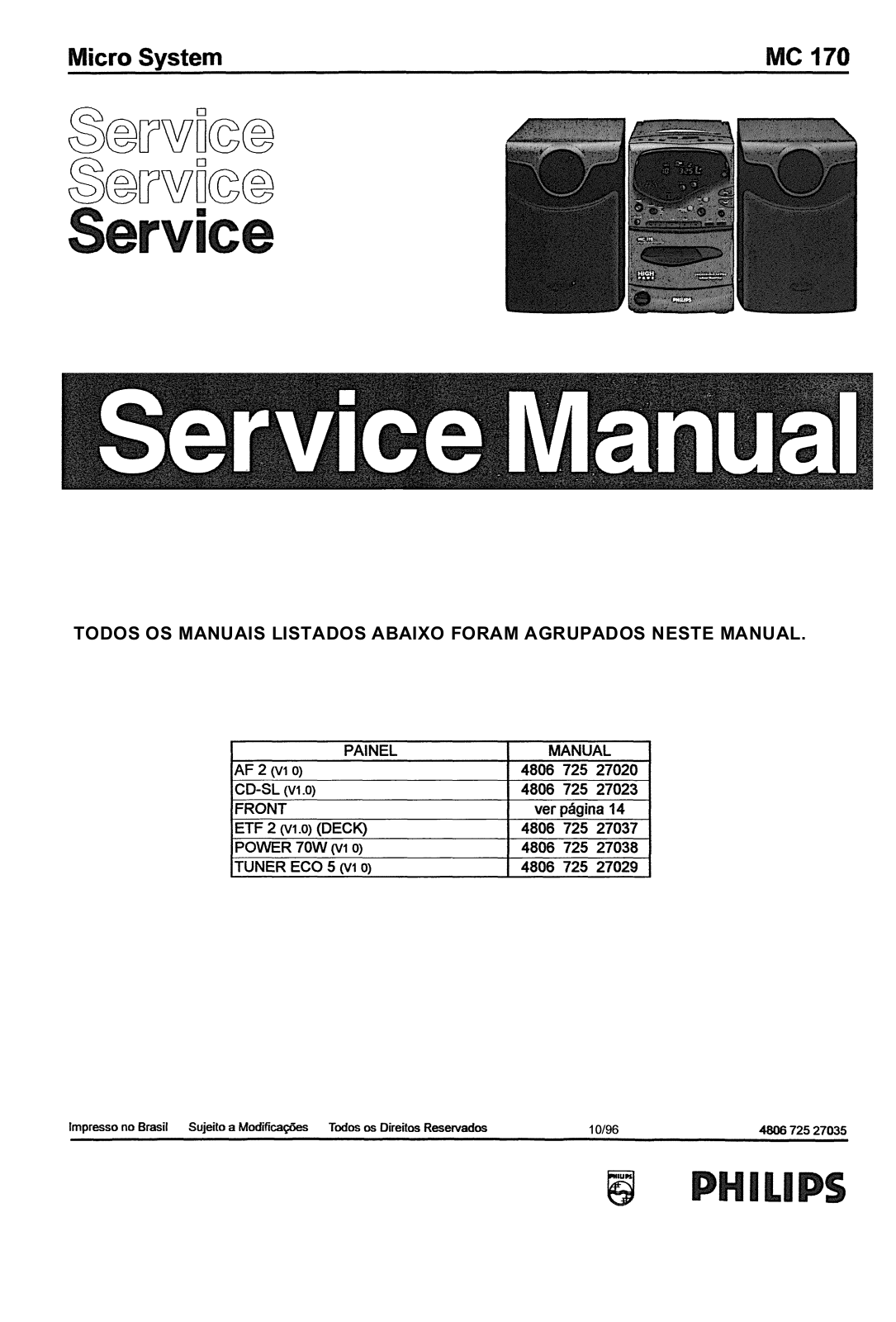 Philips MC-170 Service Manual