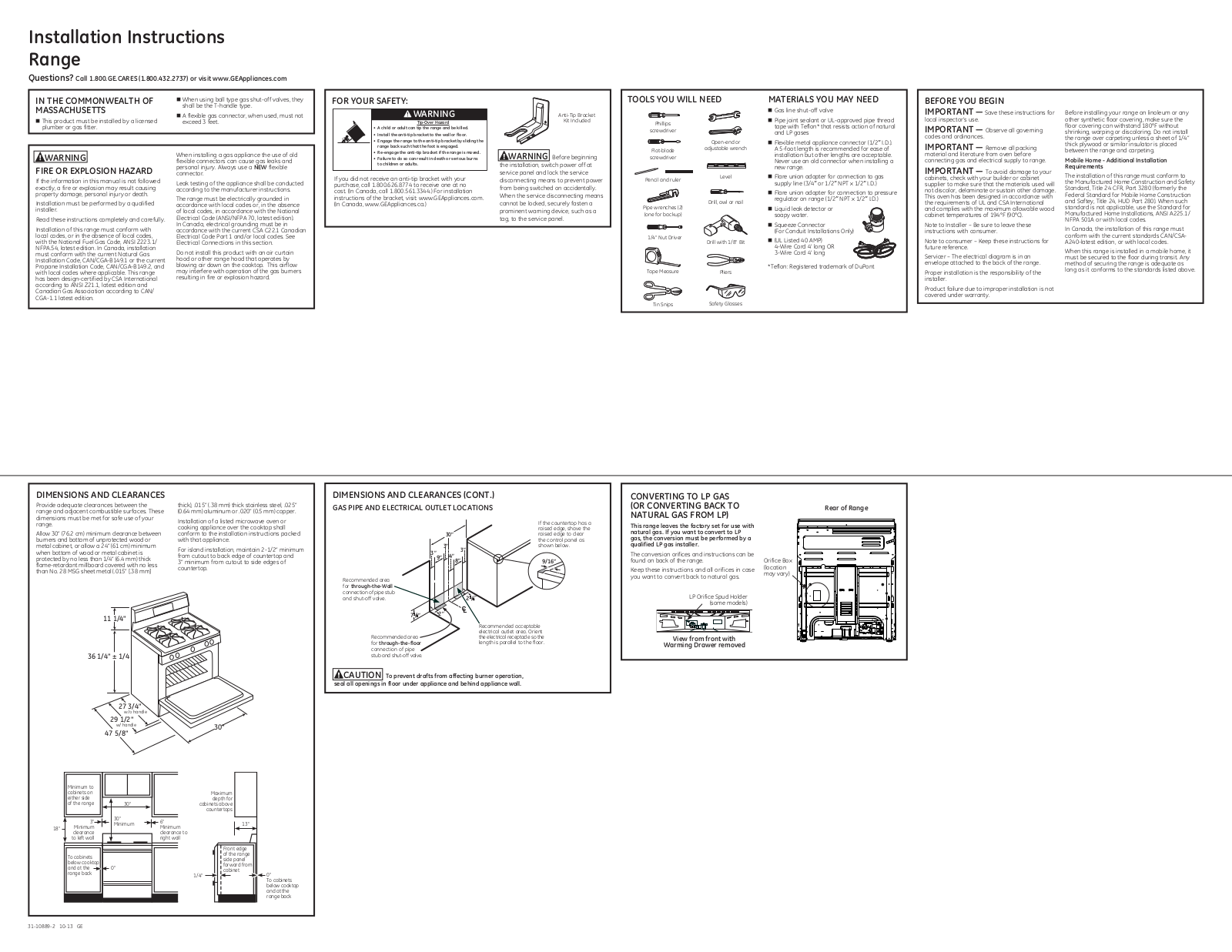 GE P2B940DEFWW User Manual