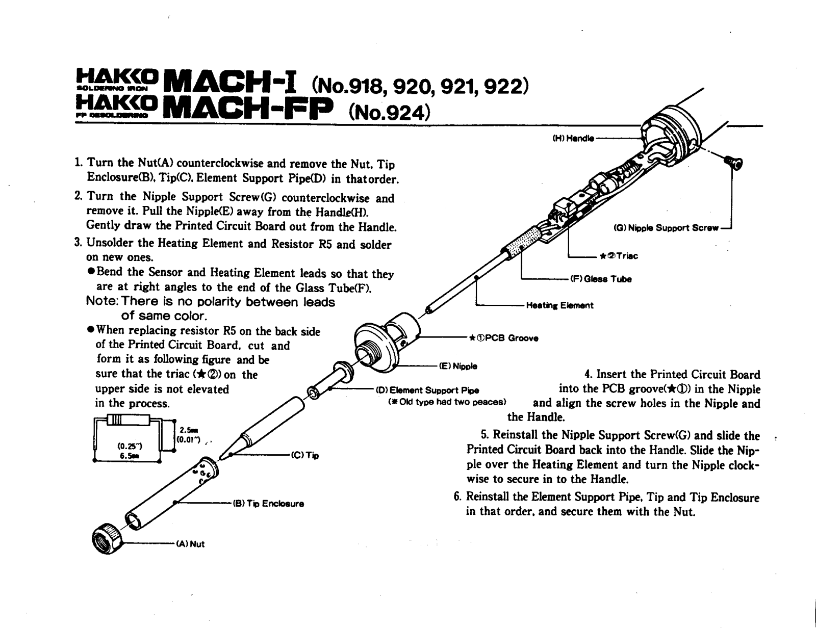 Hakko 922, 921, 920, 918, 924 User Manual