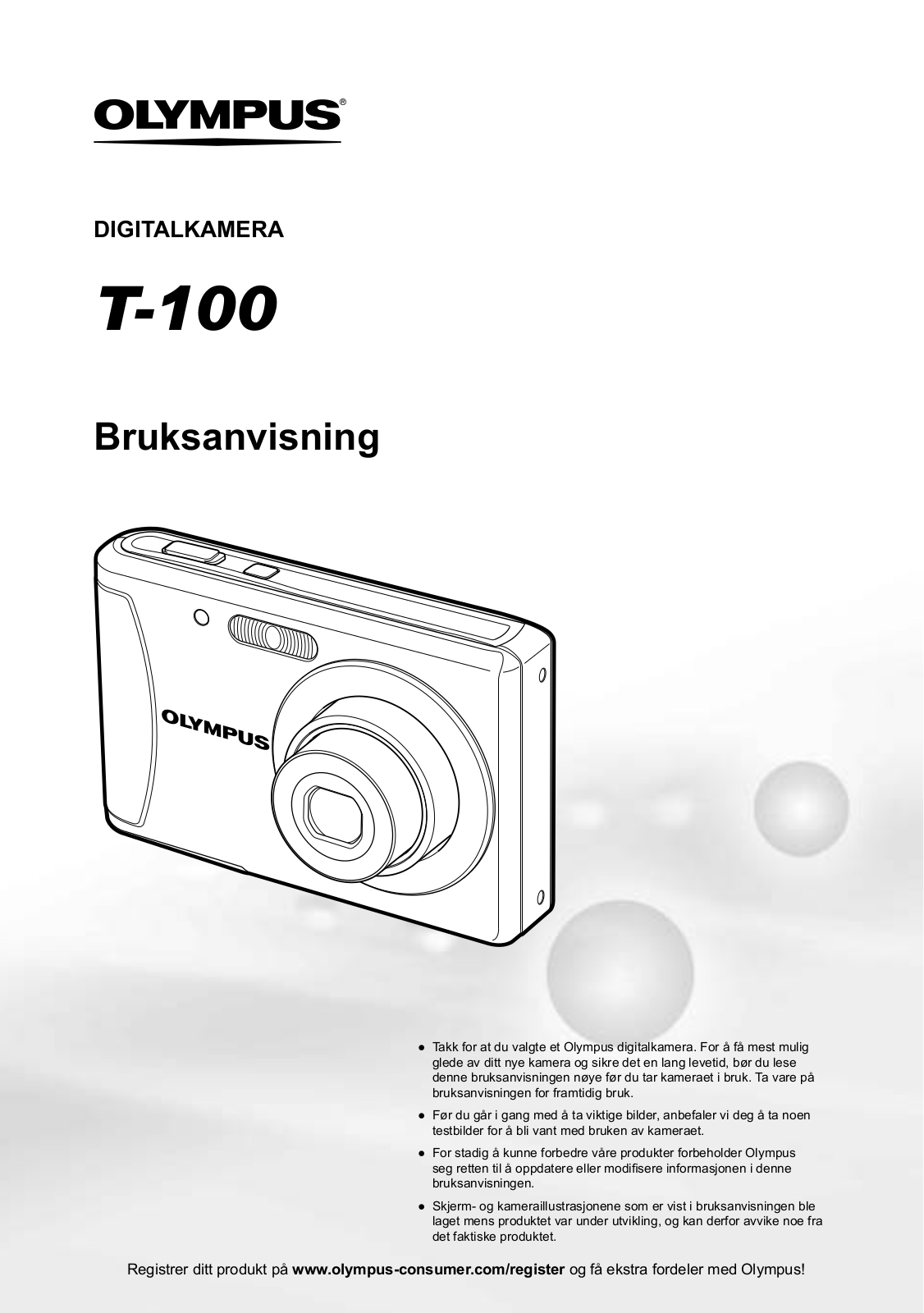 OLYMPUS T-100 User Manual